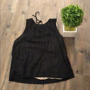 Black tank with tan lining